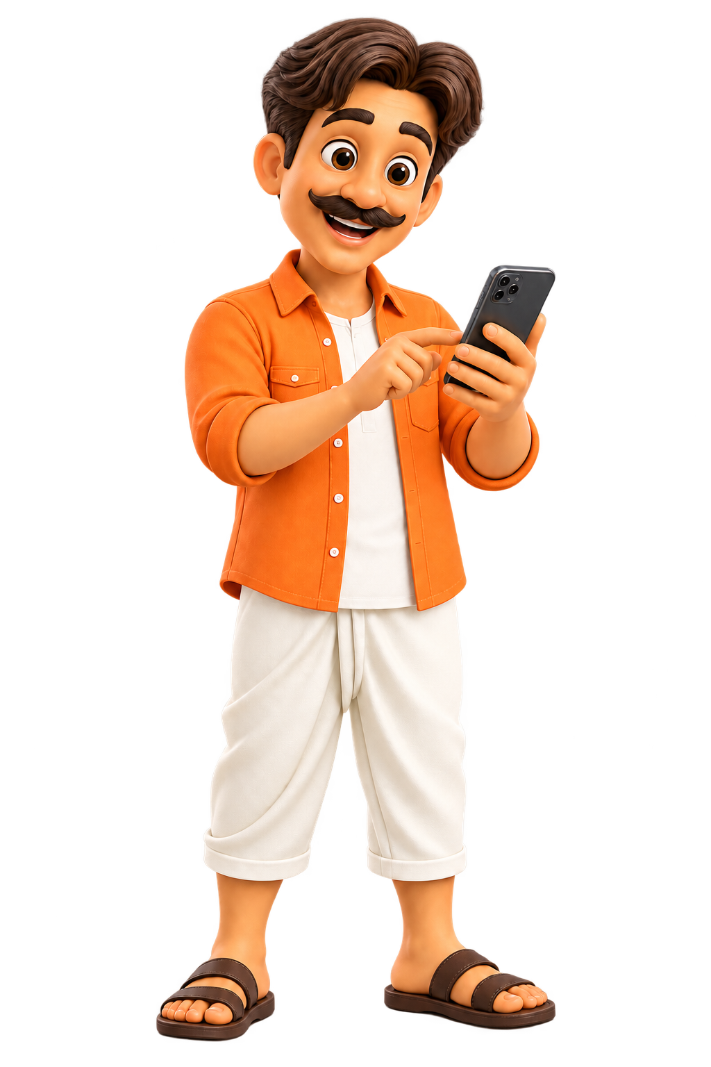 SabziWala character ordering fresh vegetables with a phone